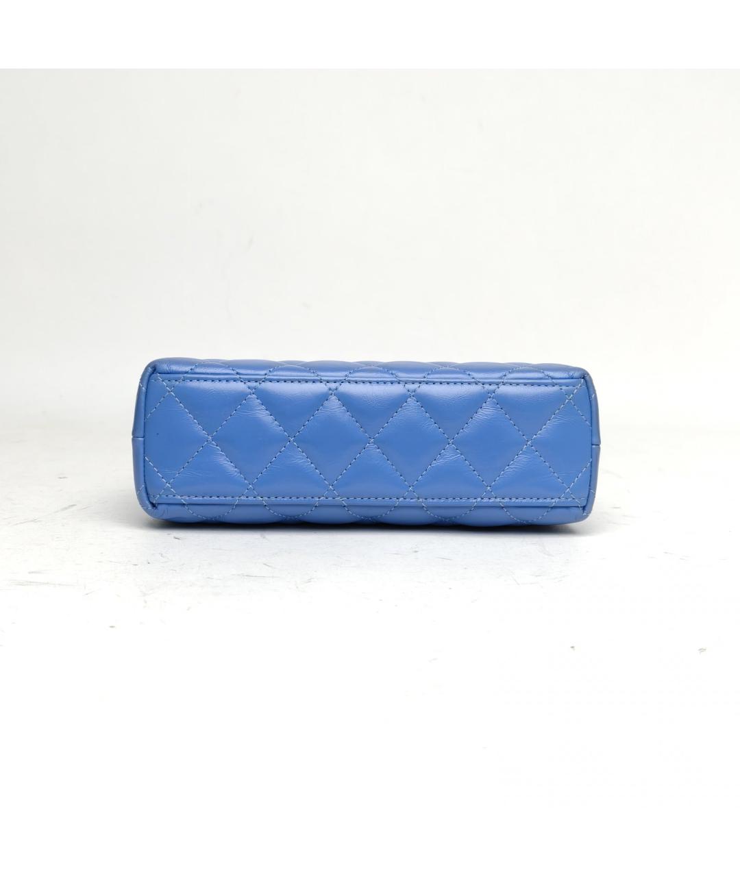 CHANEL Синяя кожаная сумка через плечо, фото 6