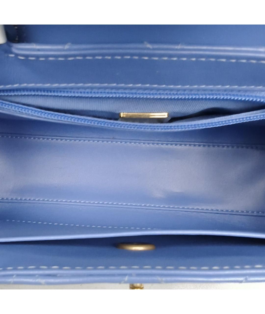 CHANEL Синяя кожаная сумка через плечо, фото 7