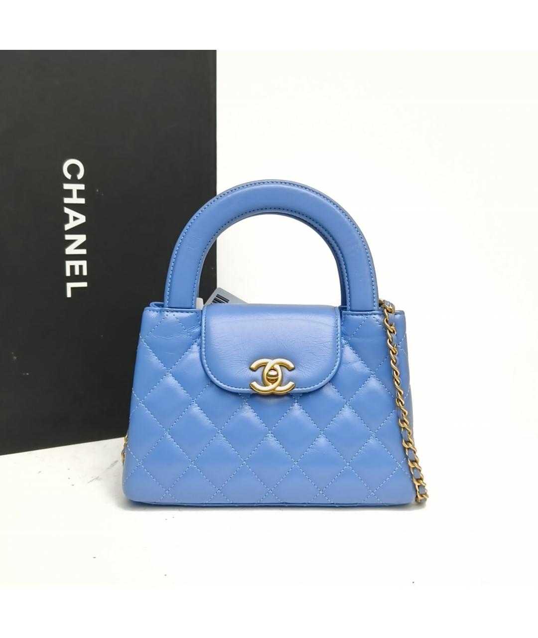 CHANEL Синяя кожаная сумка через плечо, фото 9