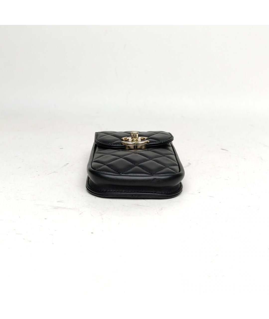 CHANEL Черная кожаная сумка через плечо, фото 6