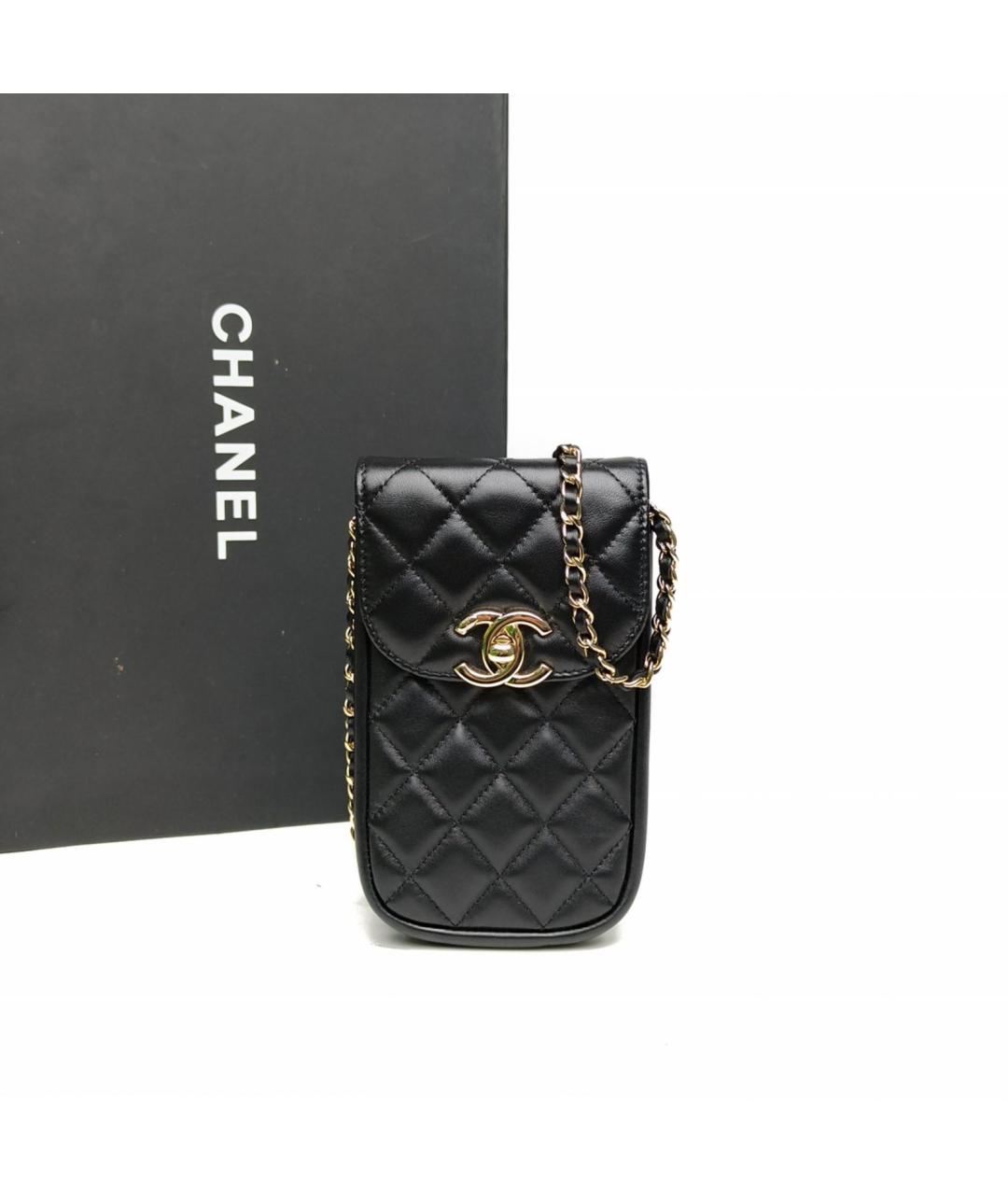 CHANEL Черная кожаная сумка через плечо, фото 9