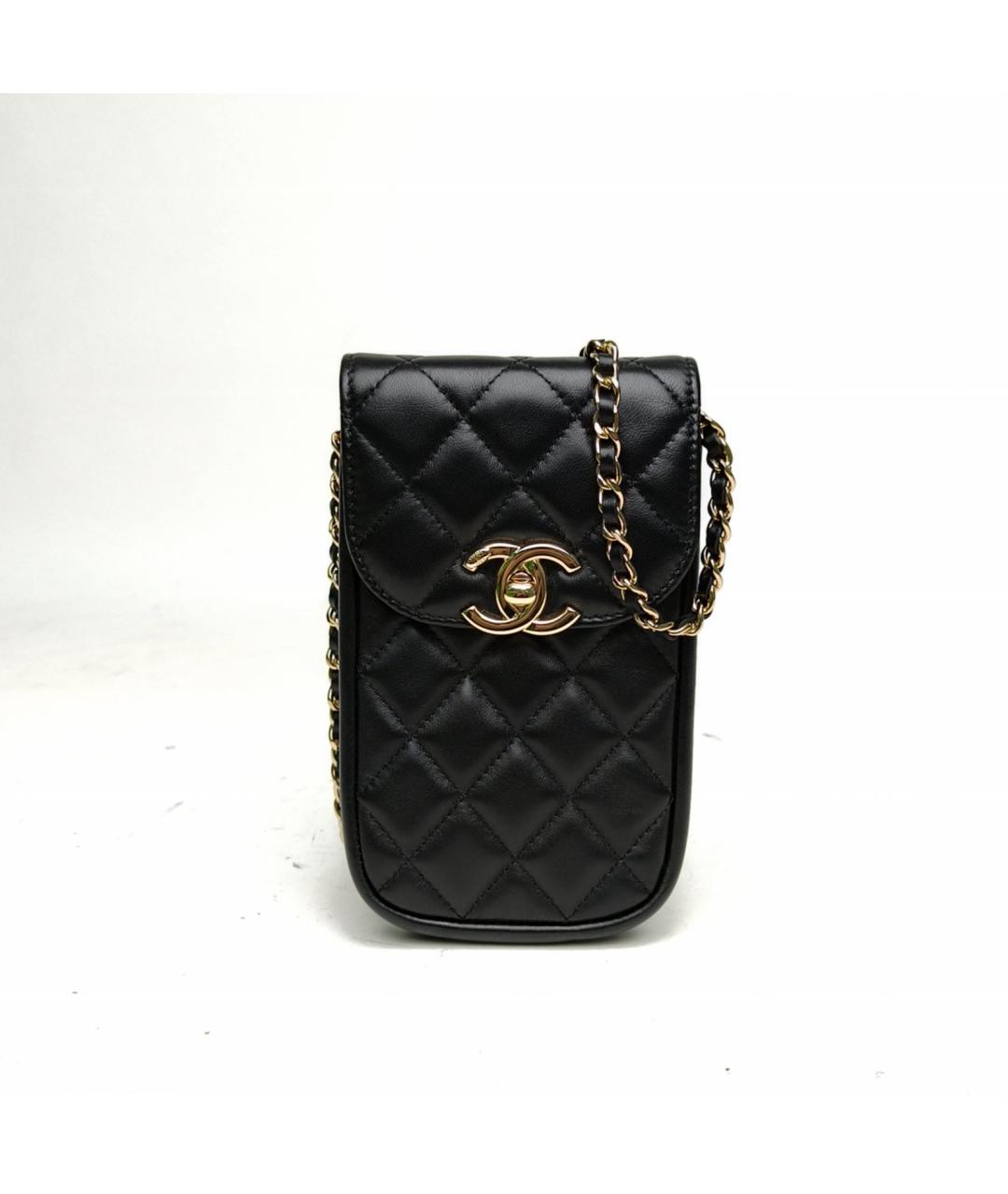 CHANEL Черная кожаная сумка через плечо, фото 2
