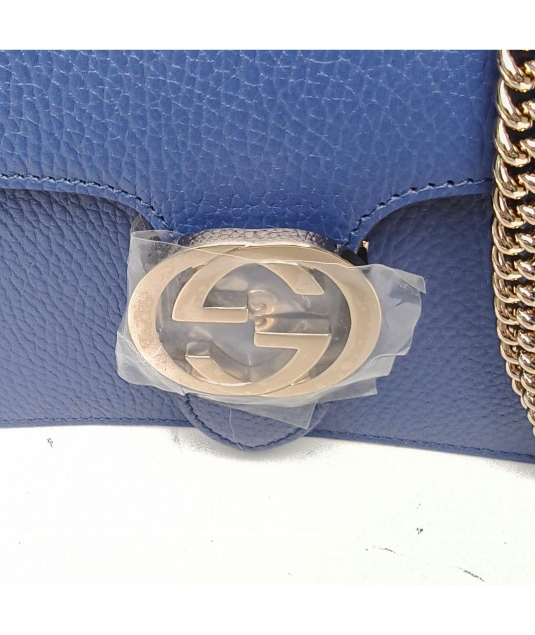 GUCCI Синяя кожаная сумка через плечо, фото 8