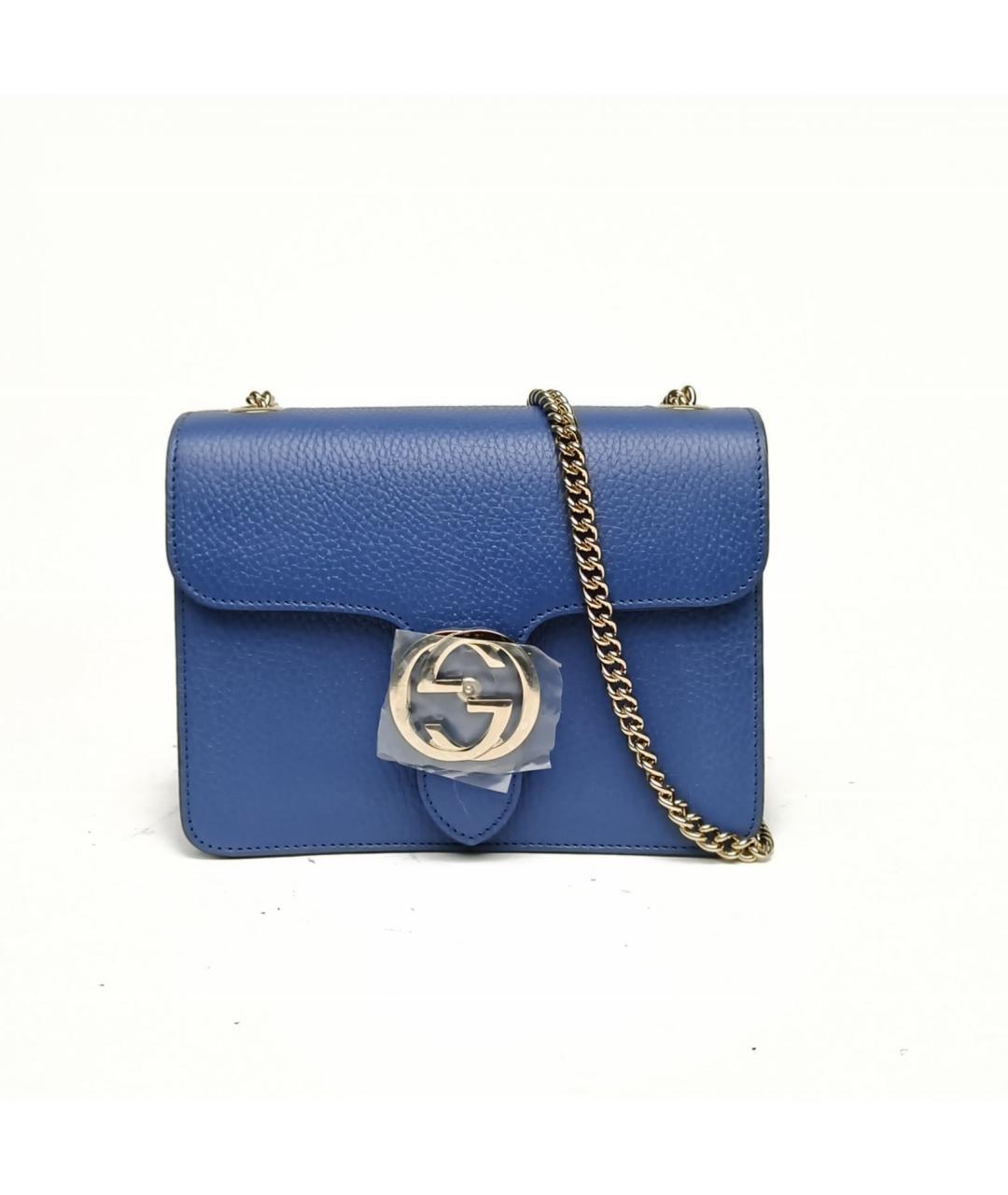 GUCCI Синяя кожаная сумка через плечо, фото 2