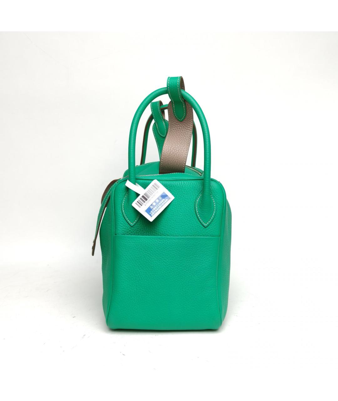 HERMES Зеленая кожаная сумка с короткими ручками, фото 3