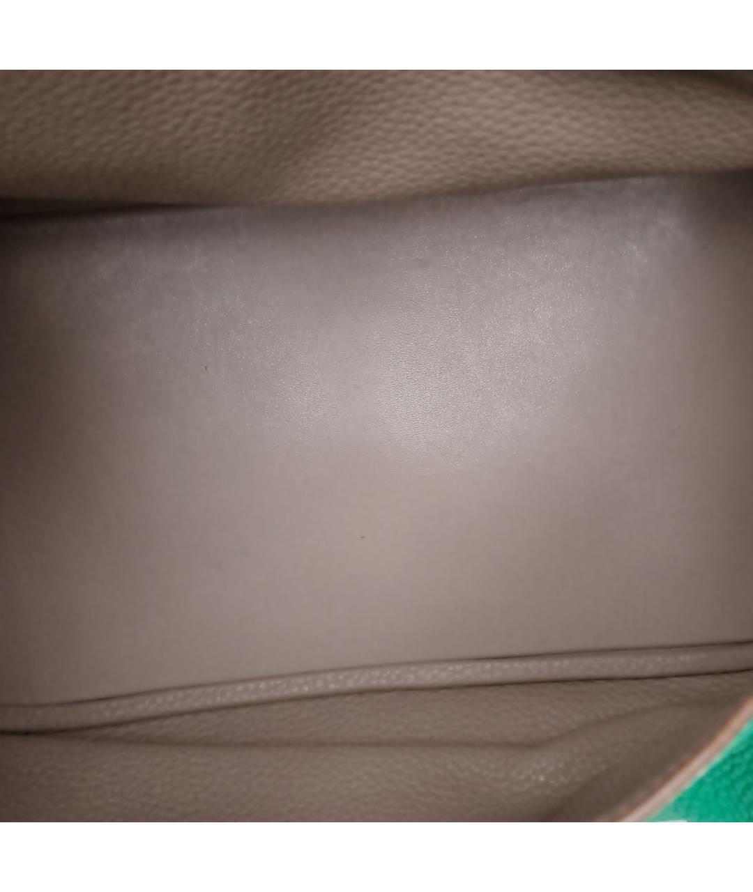 HERMES Зеленая кожаная сумка с короткими ручками, фото 8