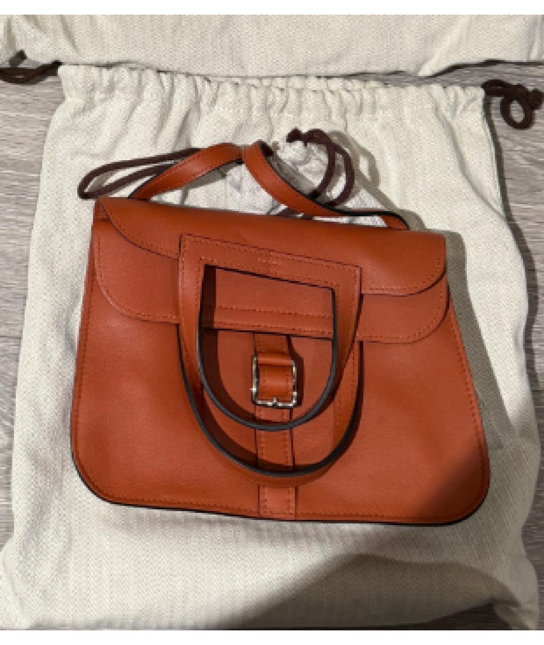 HERMES Коричневая кожаная сумка через плечо, фото 9