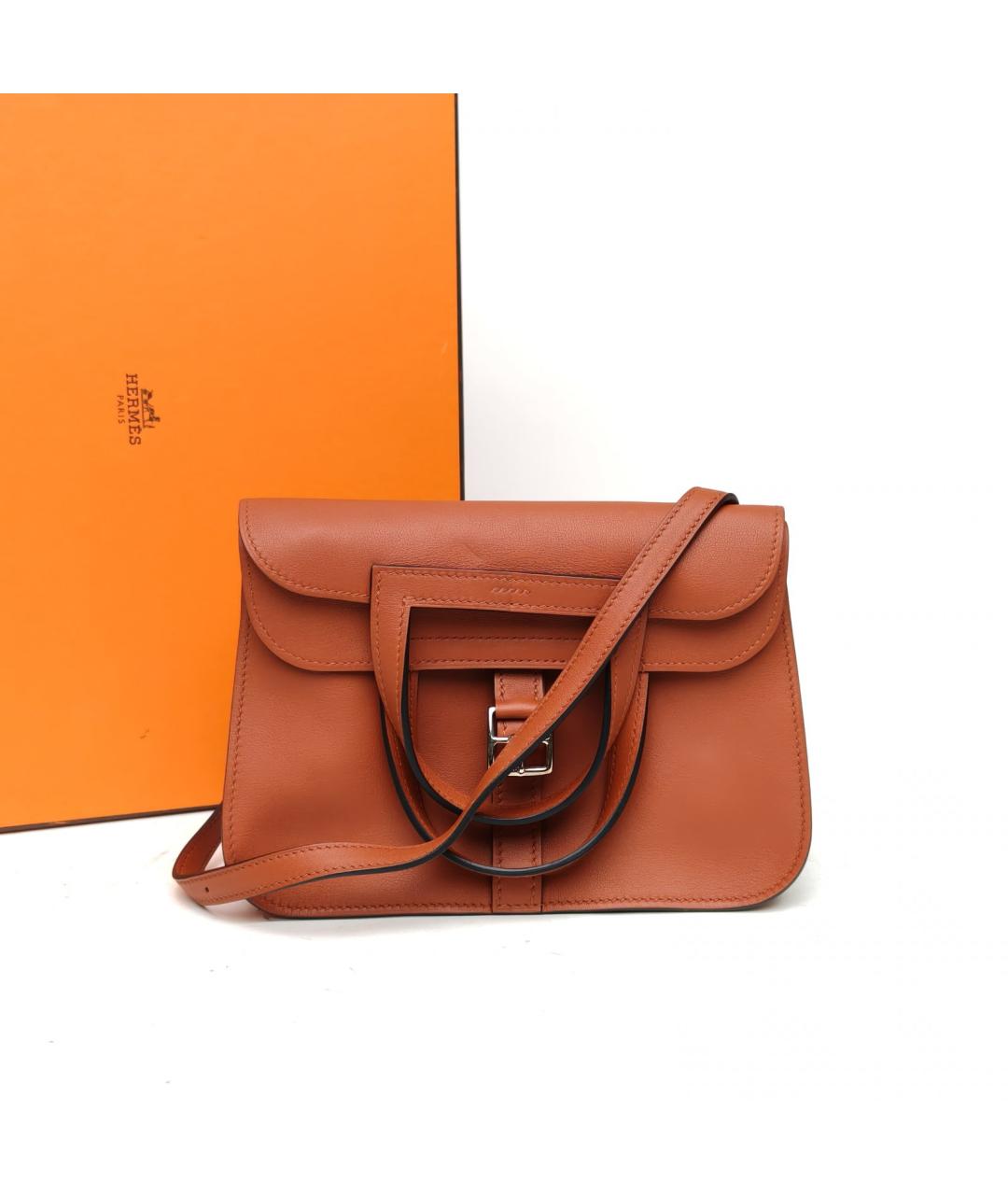 HERMES Коричневая кожаная сумка через плечо, фото 5