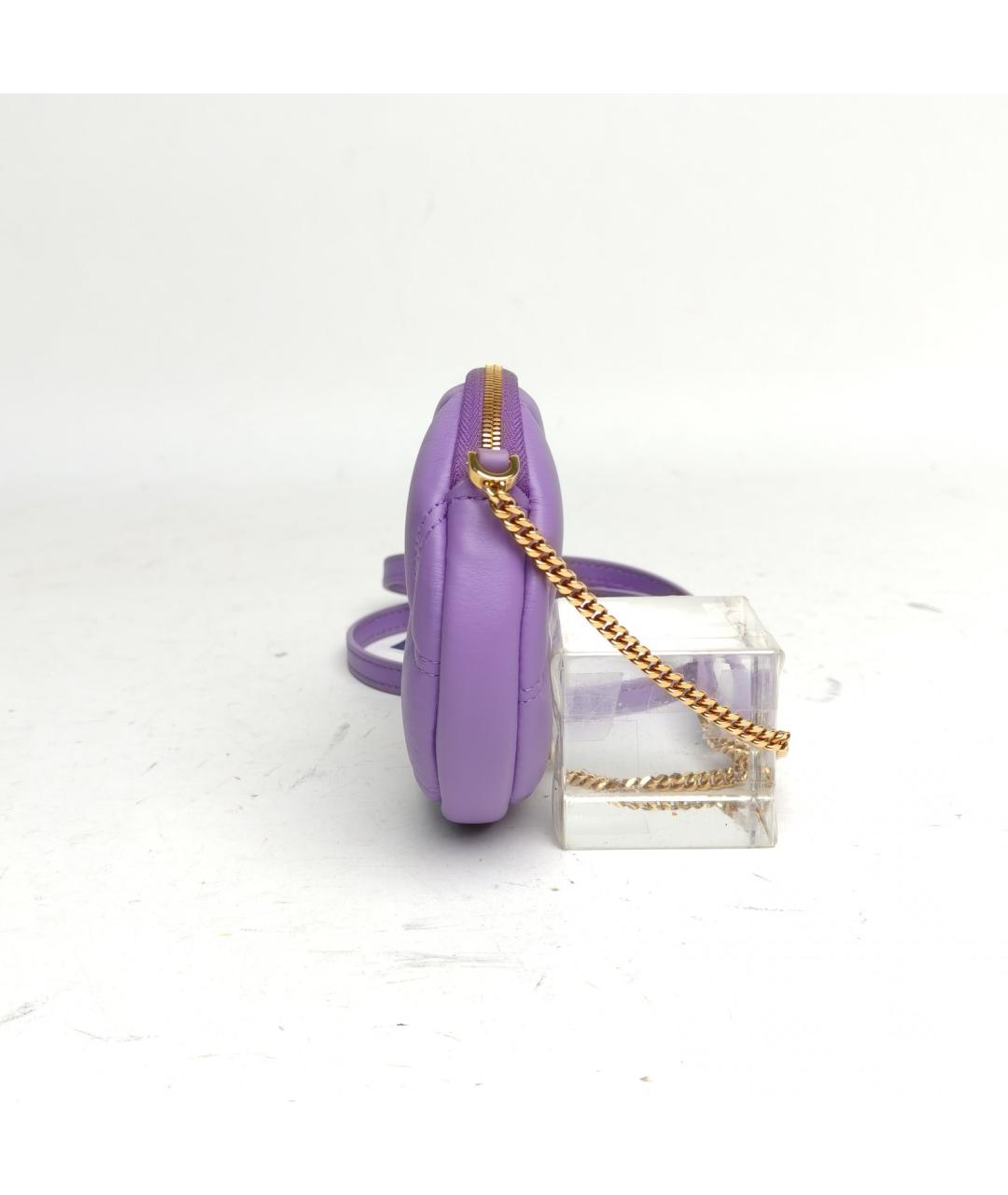 BVLGARI Фиолетовая кожаная сумка через плечо, фото 5