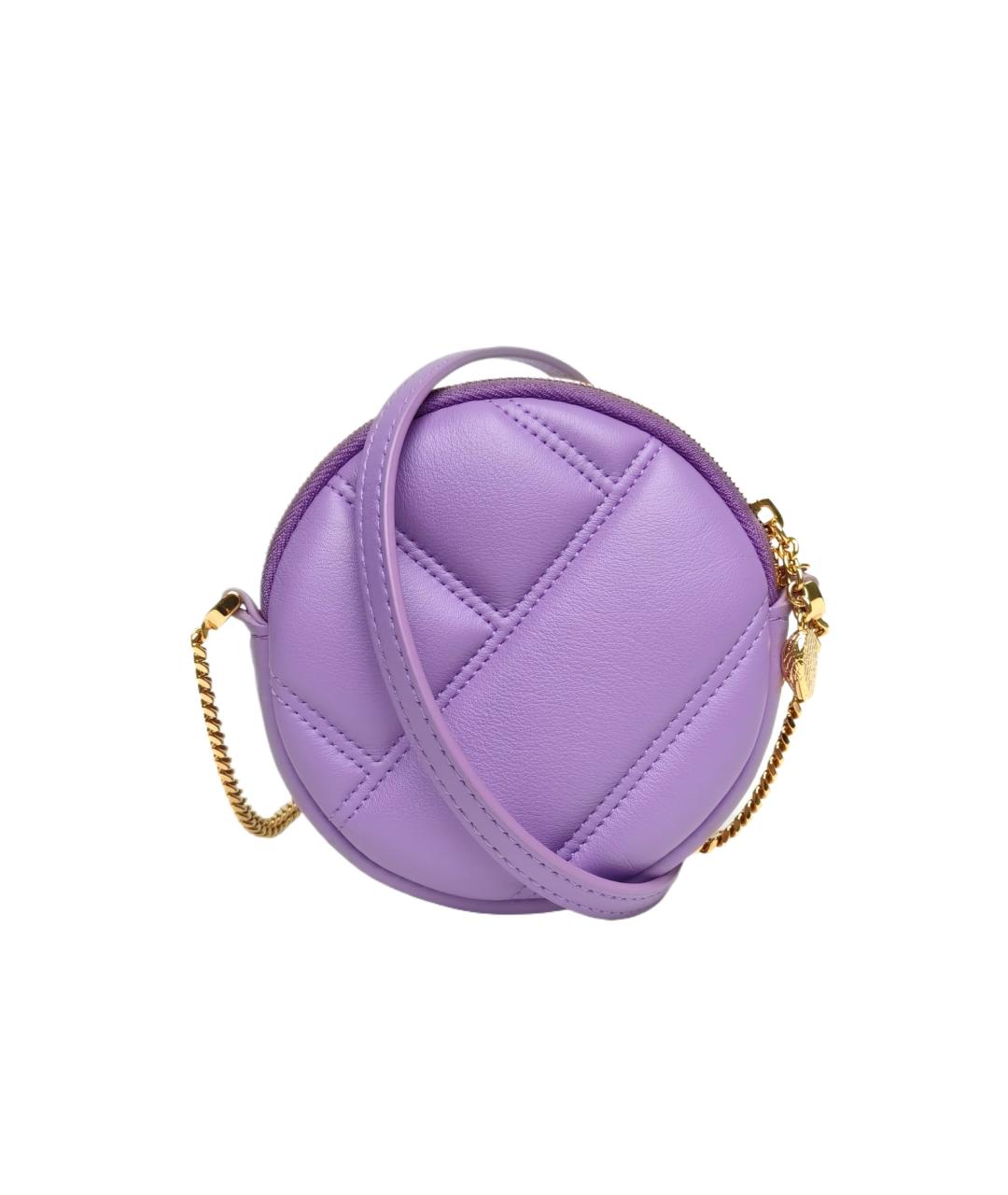 BVLGARI Фиолетовая кожаная сумка через плечо, фото 10