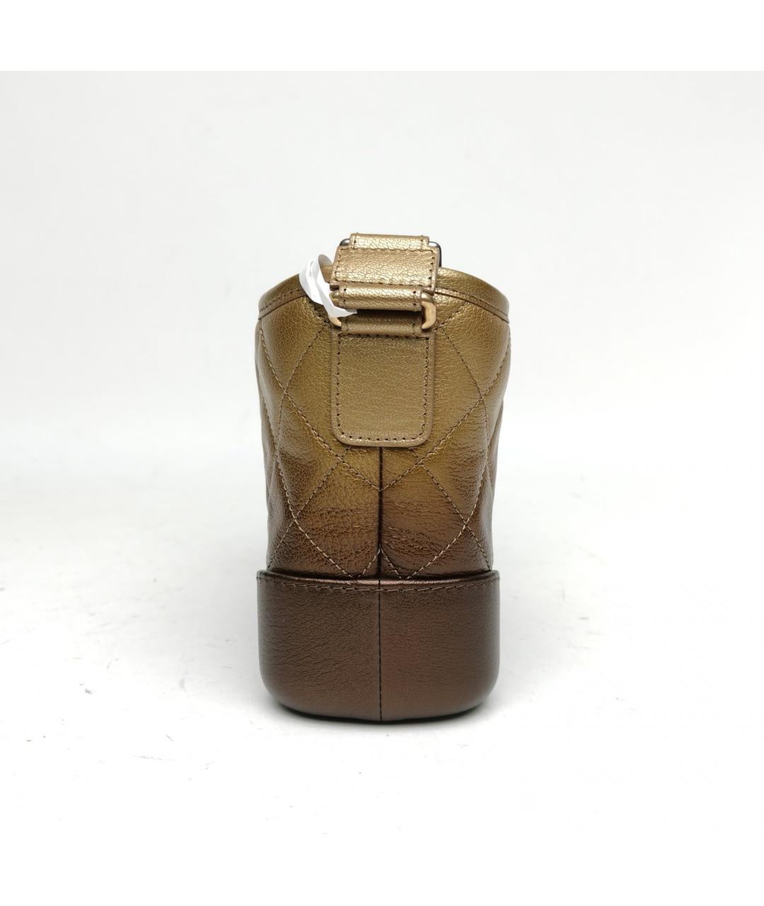 CHANEL Золотая кожаная сумка через плечо, фото 4