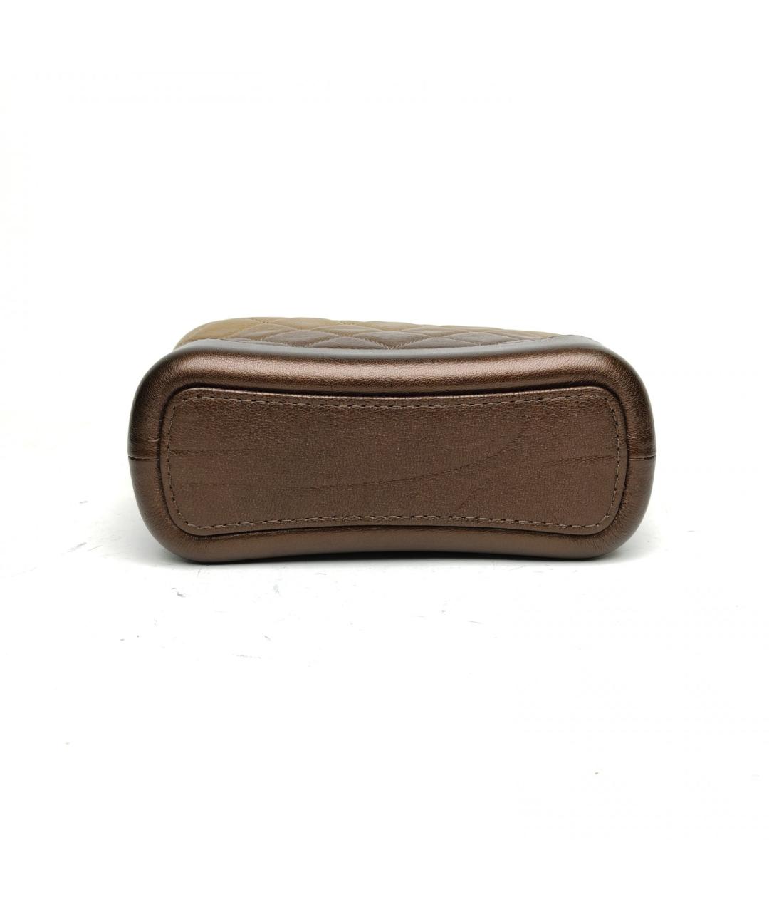 CHANEL Золотая кожаная сумка через плечо, фото 5