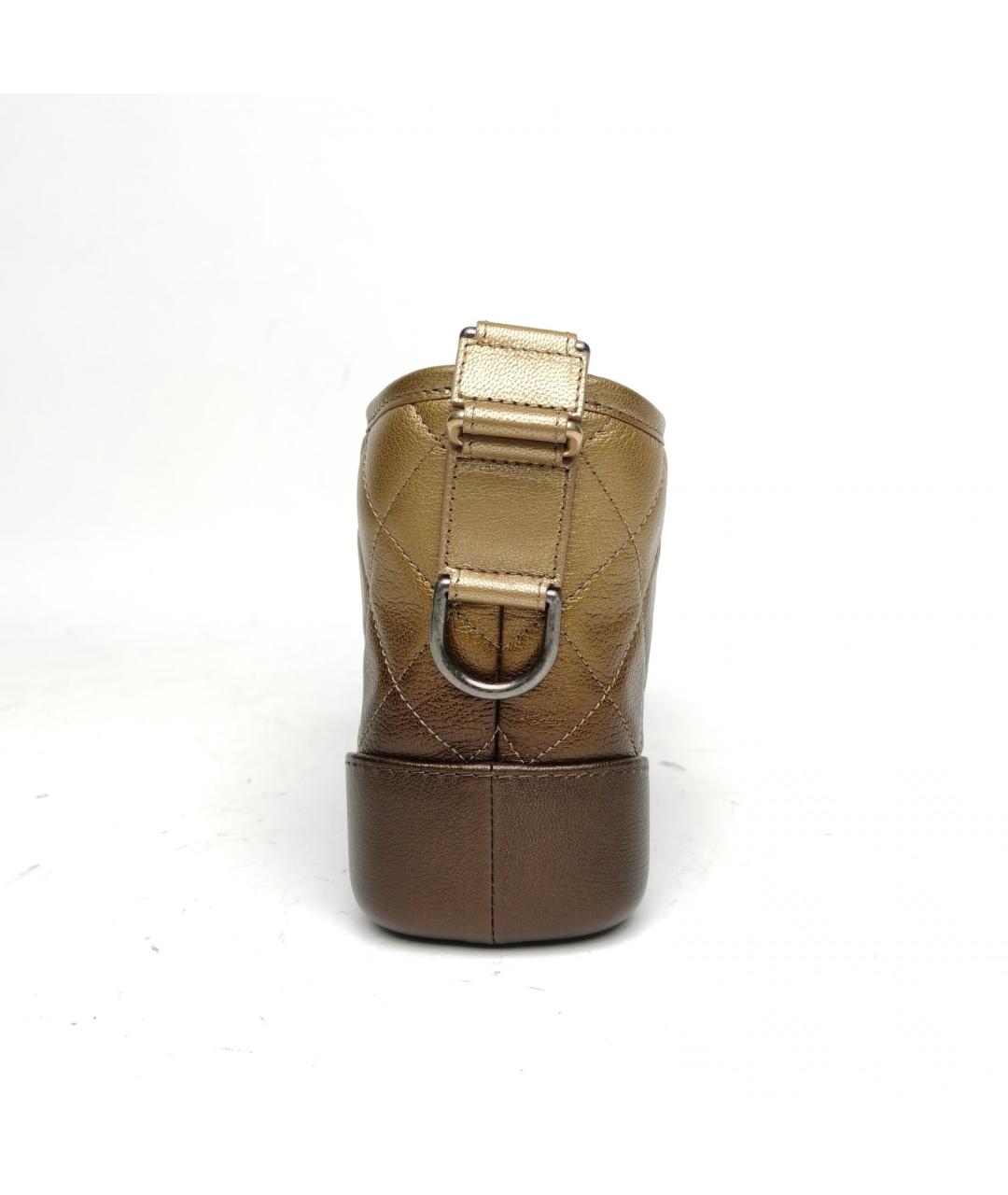 CHANEL Золотая кожаная сумка через плечо, фото 2