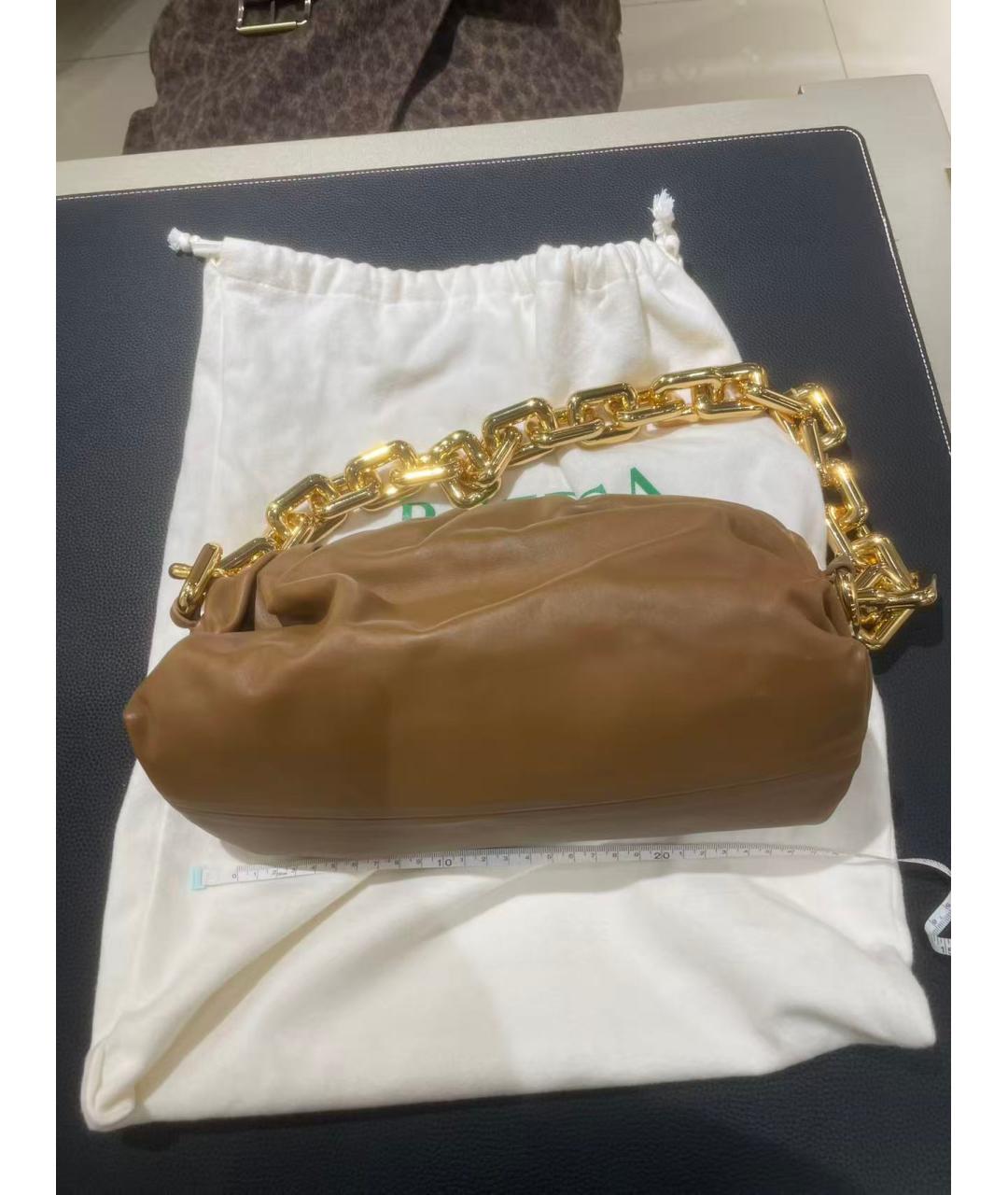 BOTTEGA VENETA Коричневая кожаная сумка через плечо, фото 8