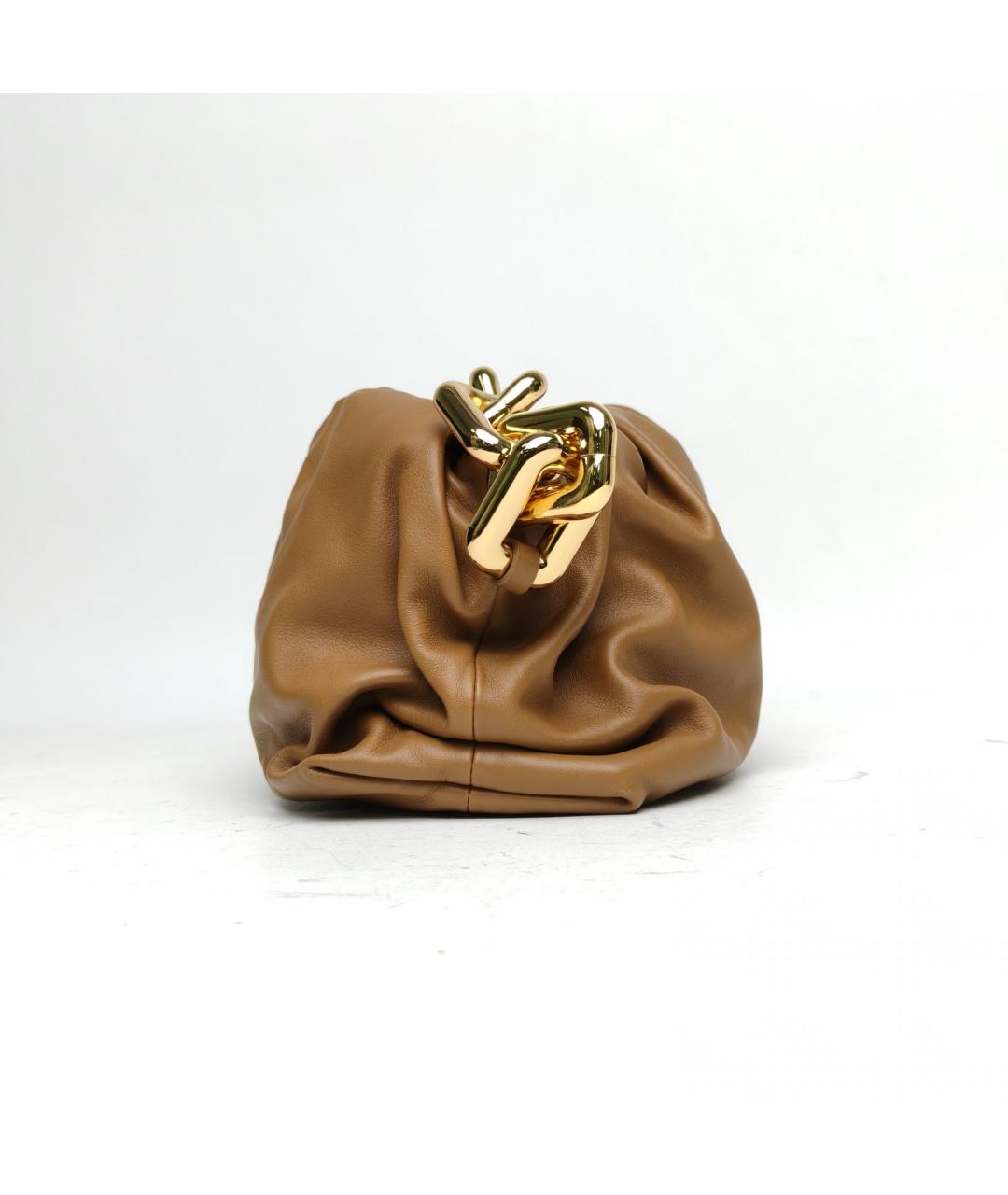 BOTTEGA VENETA Коричневая кожаная сумка через плечо, фото 5