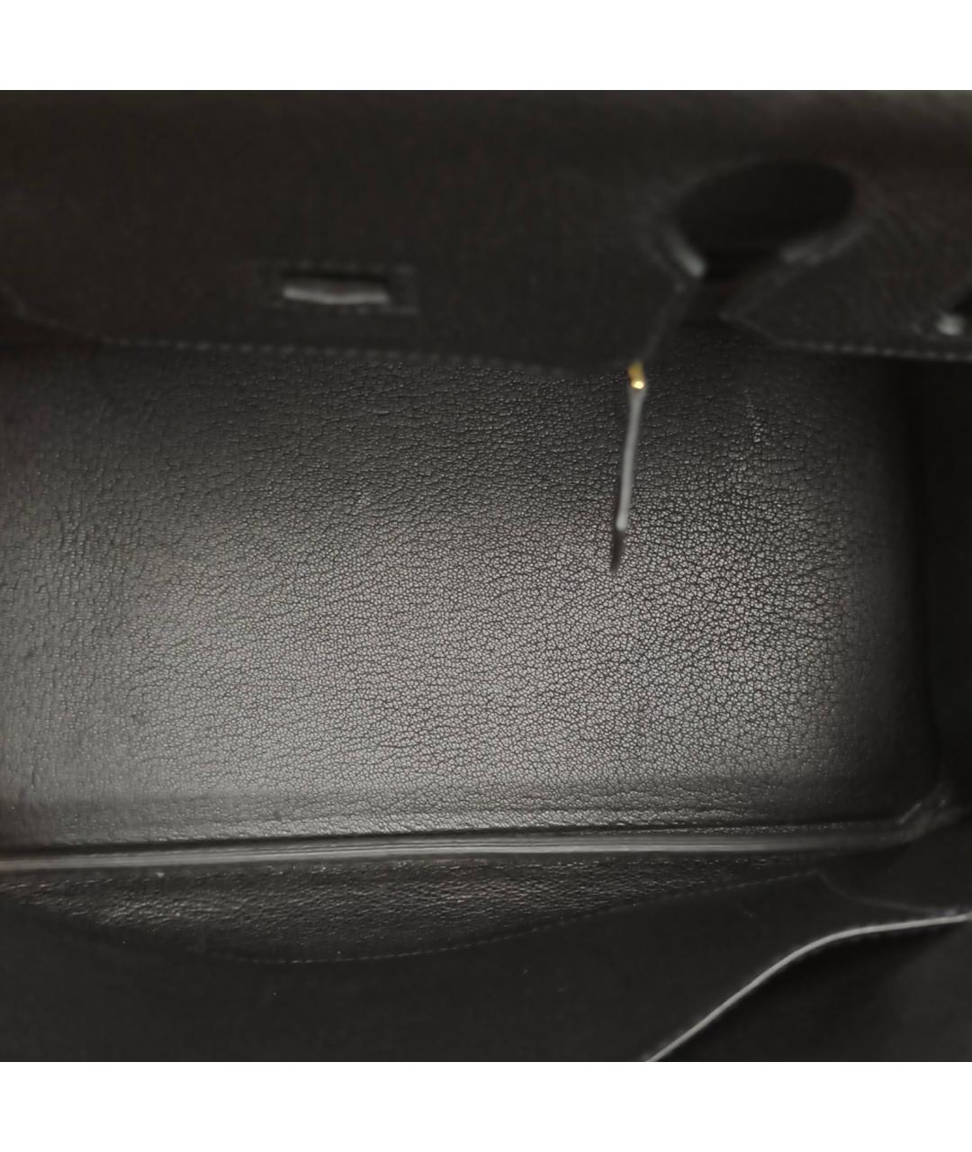 HERMES Черная кожаная сумка с короткими ручками, фото 7