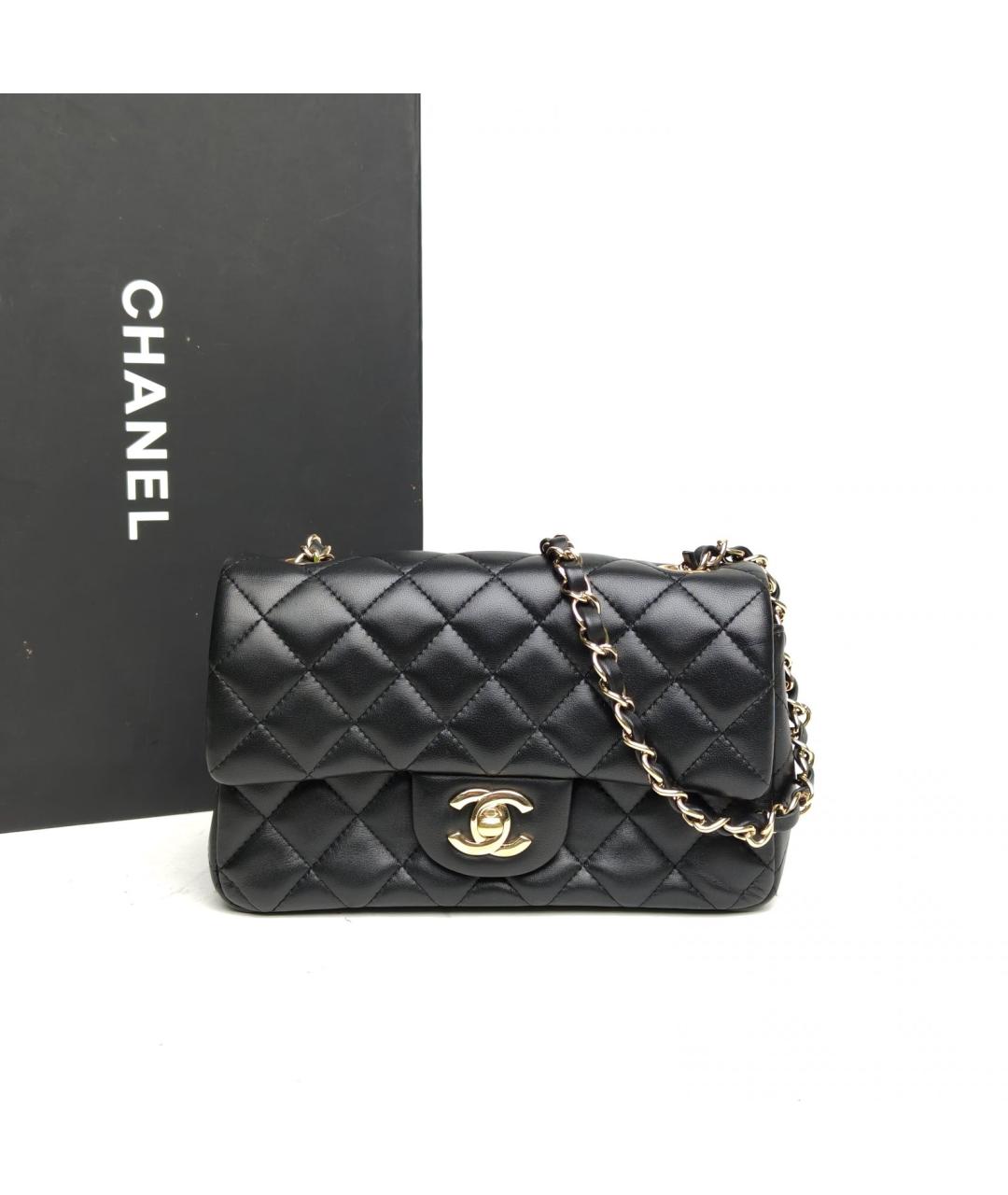 CHANEL Черная кожаная сумка через плечо, фото 9