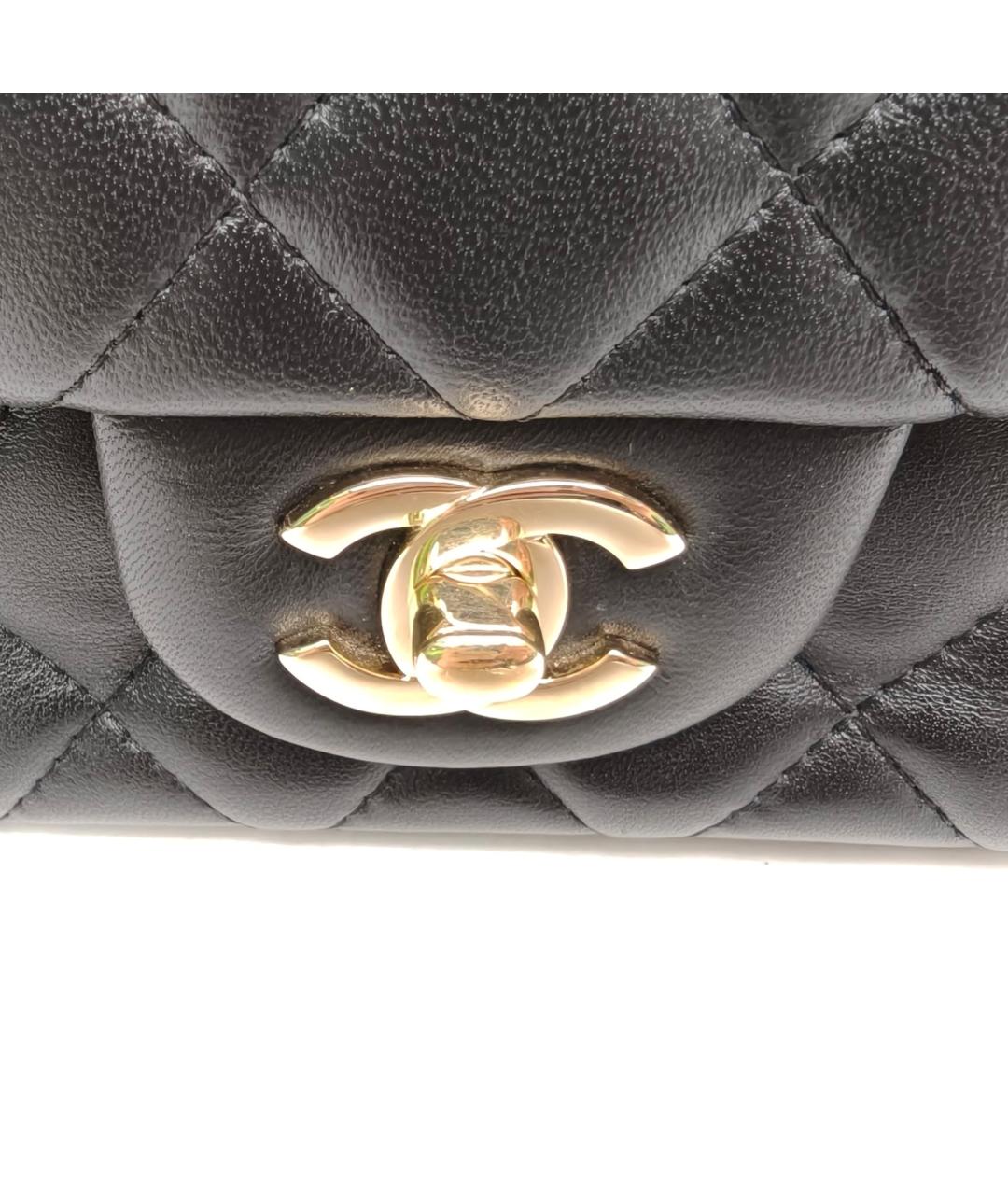 CHANEL Черная кожаная сумка через плечо, фото 7