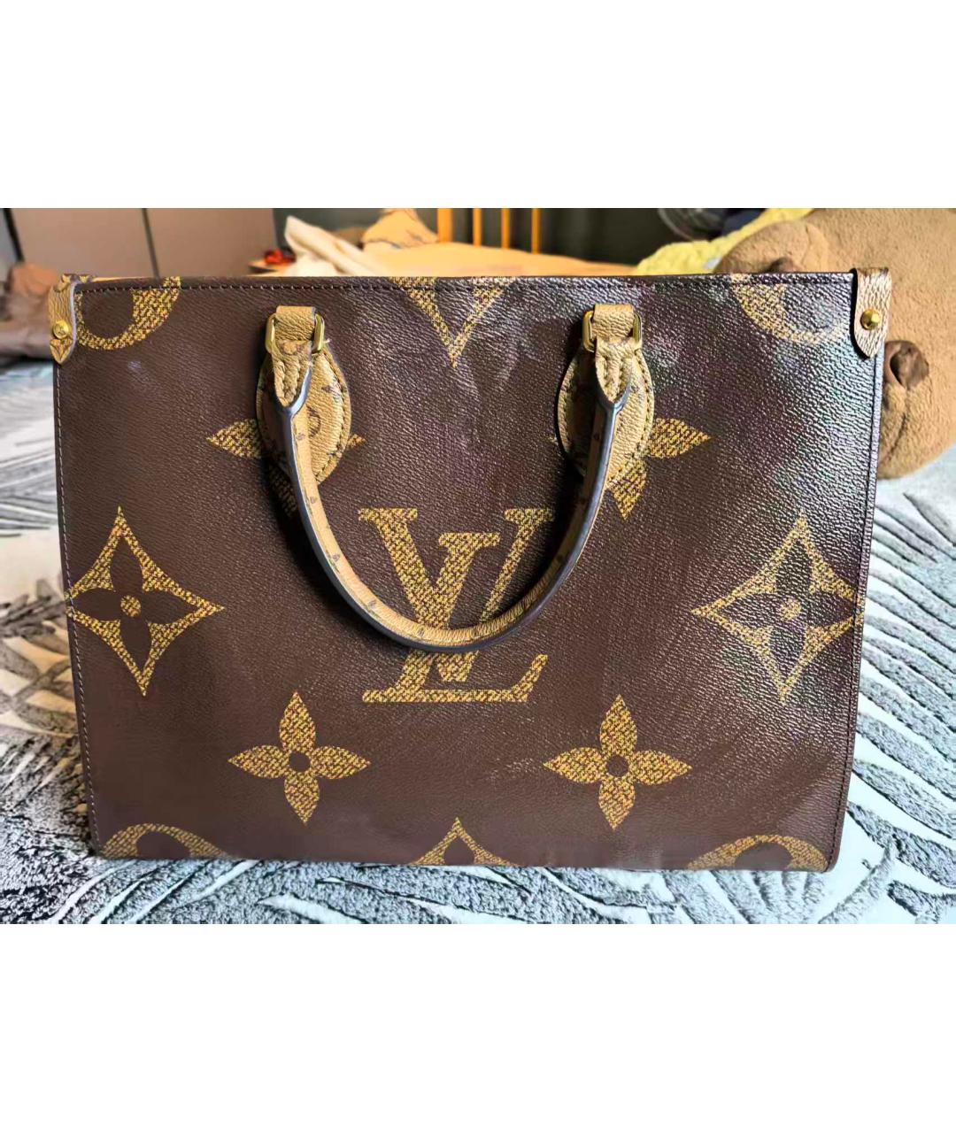 LOUIS VUITTON Коричневая сумка тоут, фото 9