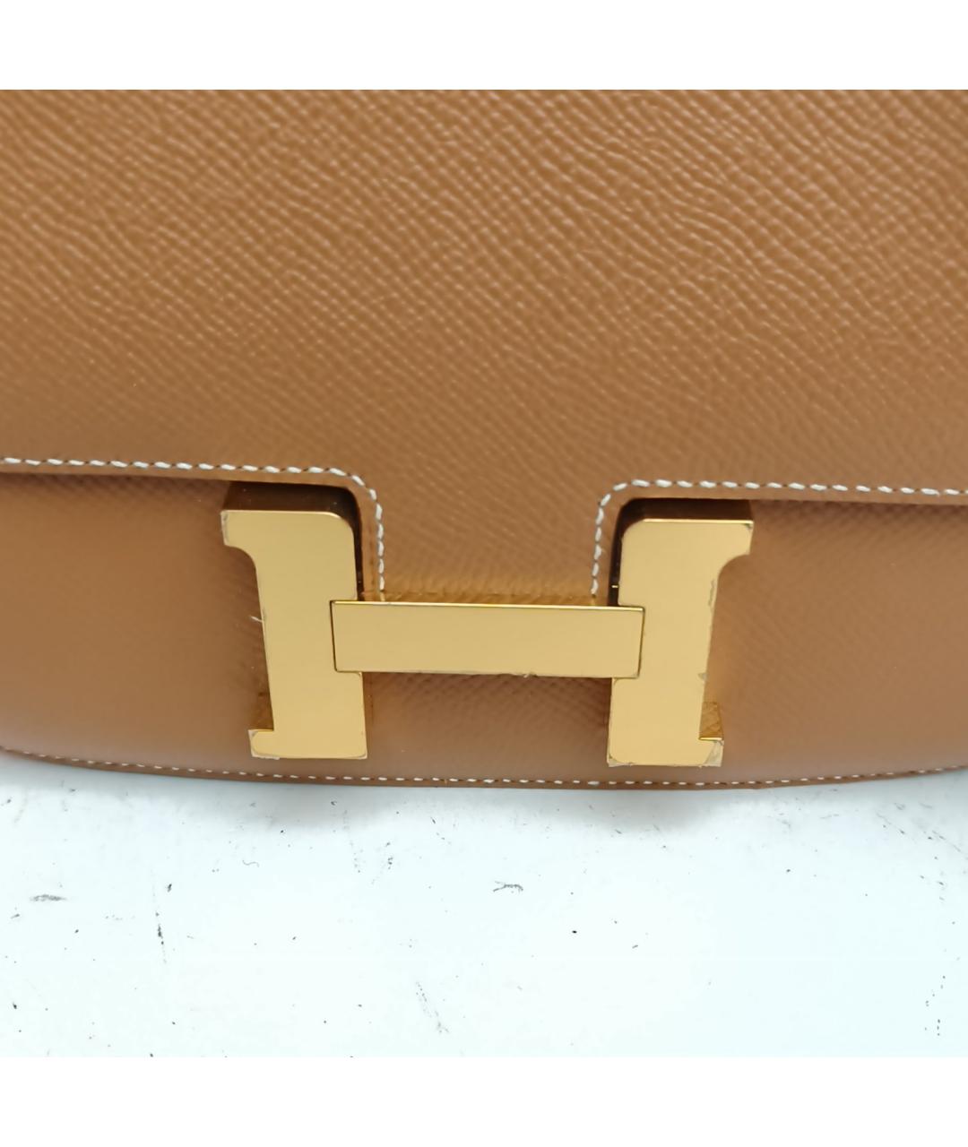 HERMES Коричневая кожаная сумка через плечо, фото 8