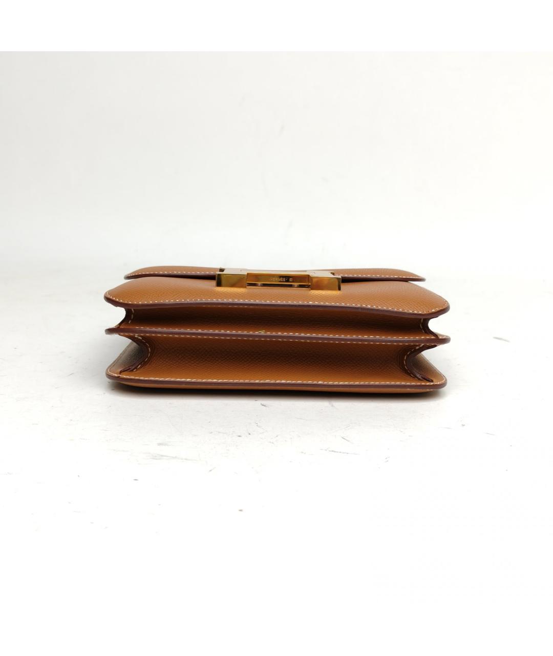 HERMES Коричневая кожаная сумка через плечо, фото 6