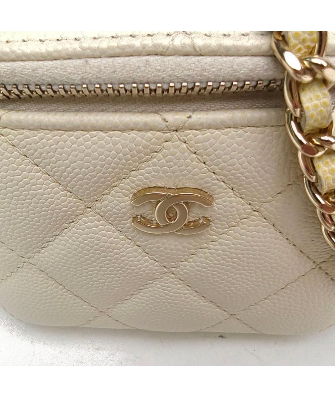 CHANEL Белая кожаная сумка через плечо, фото 7