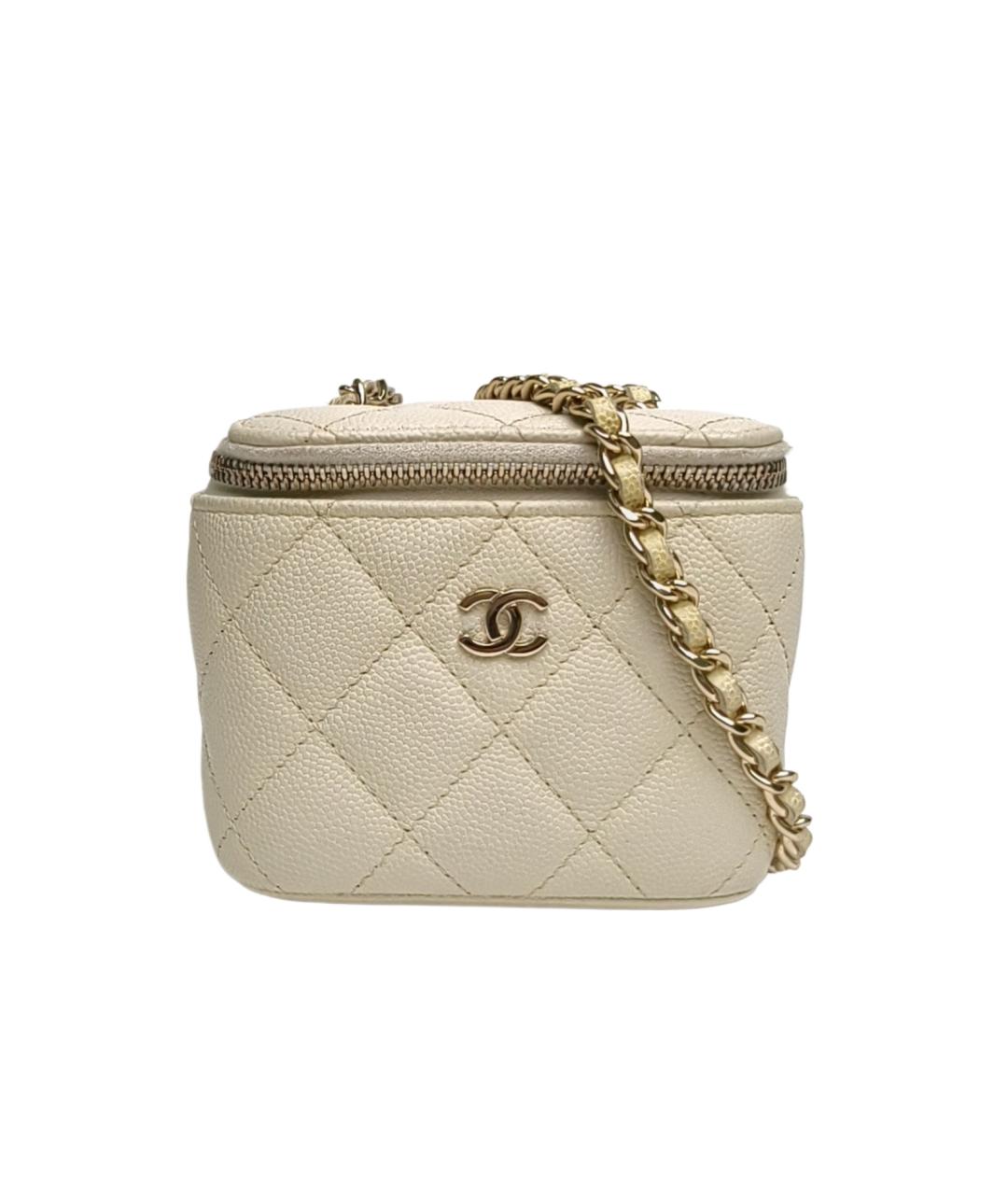 CHANEL Белая кожаная сумка через плечо, фото 10