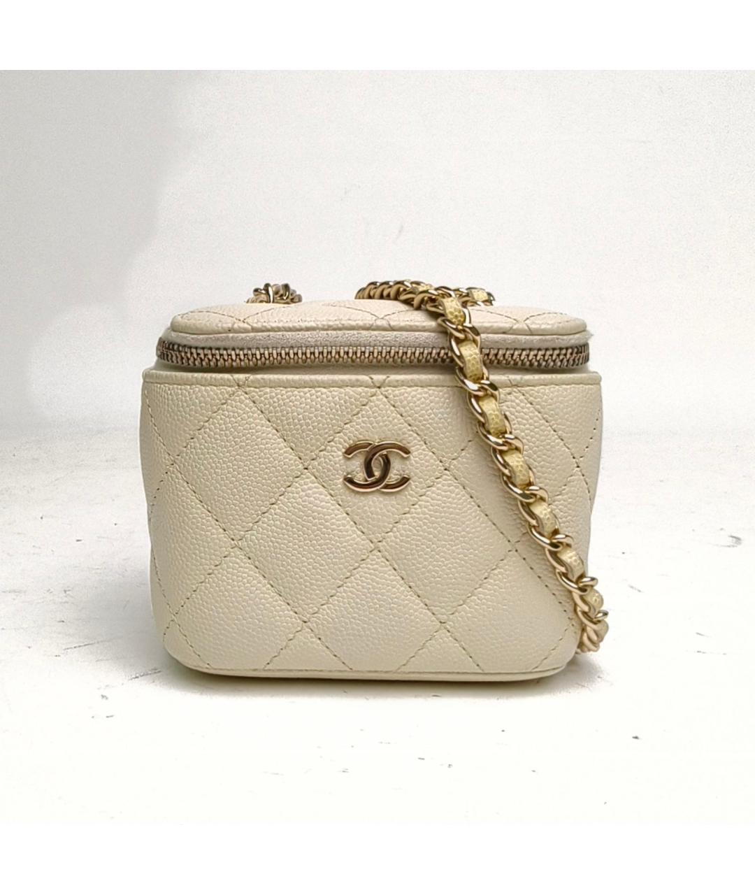 CHANEL Белая кожаная сумка через плечо, фото 2