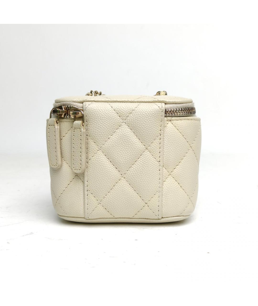 CHANEL Белая кожаная сумка через плечо, фото 4