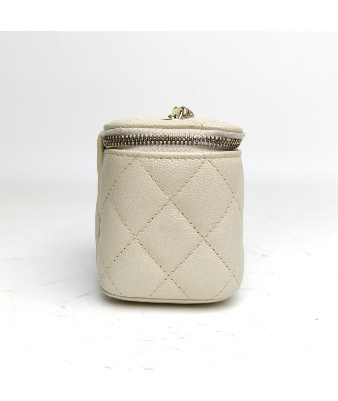 CHANEL Белая кожаная сумка через плечо, фото 5