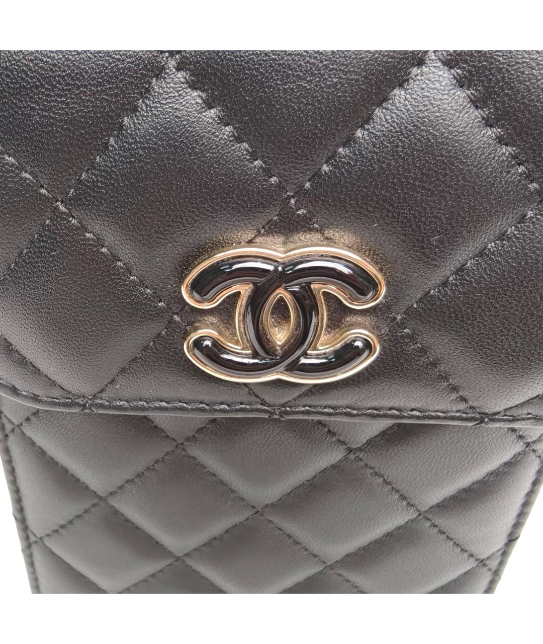 CHANEL Черная кожаная сумка через плечо, фото 7