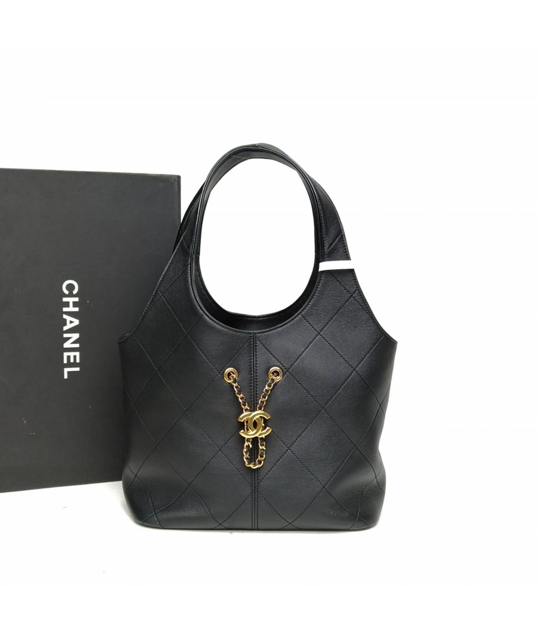 CHANEL Черная кожаная сумка через плечо, фото 9