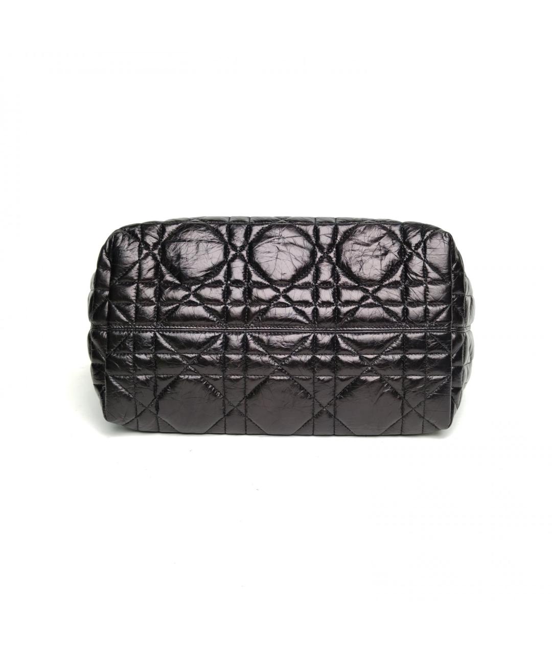CHRISTIAN DIOR Черная кожаная сумка с короткими ручками, фото 6