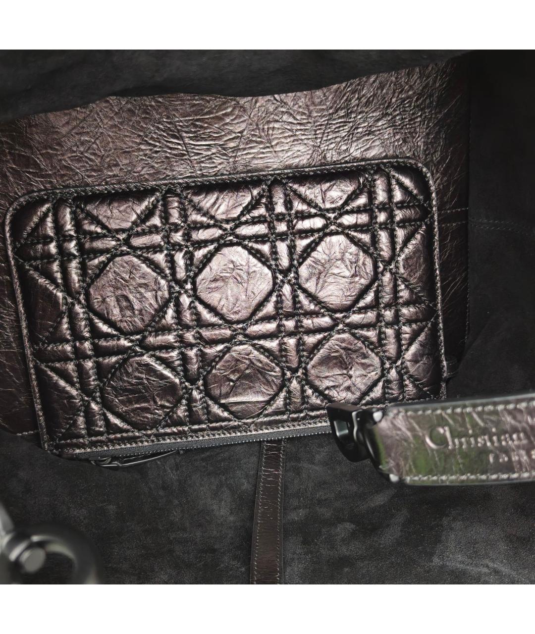 CHRISTIAN DIOR Черная кожаная сумка с короткими ручками, фото 8