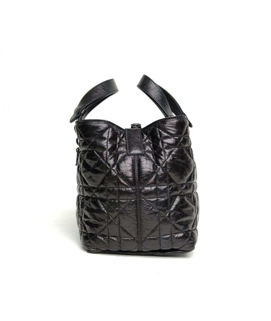 CHRISTIAN DIOR Черная кожаная сумка с короткими ручками, фото 3