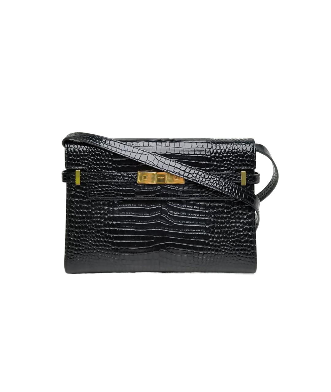 SAINT LAURENT Черная кожаная сумка через плечо, фото 10