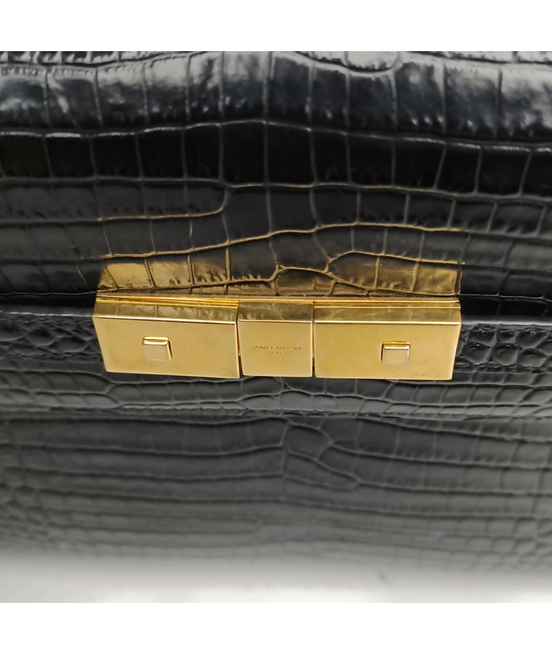 SAINT LAURENT Черная кожаная сумка через плечо, фото 7