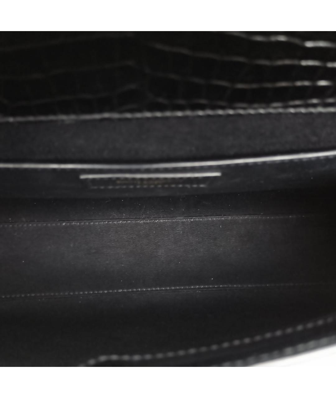 SAINT LAURENT Черная кожаная сумка через плечо, фото 8