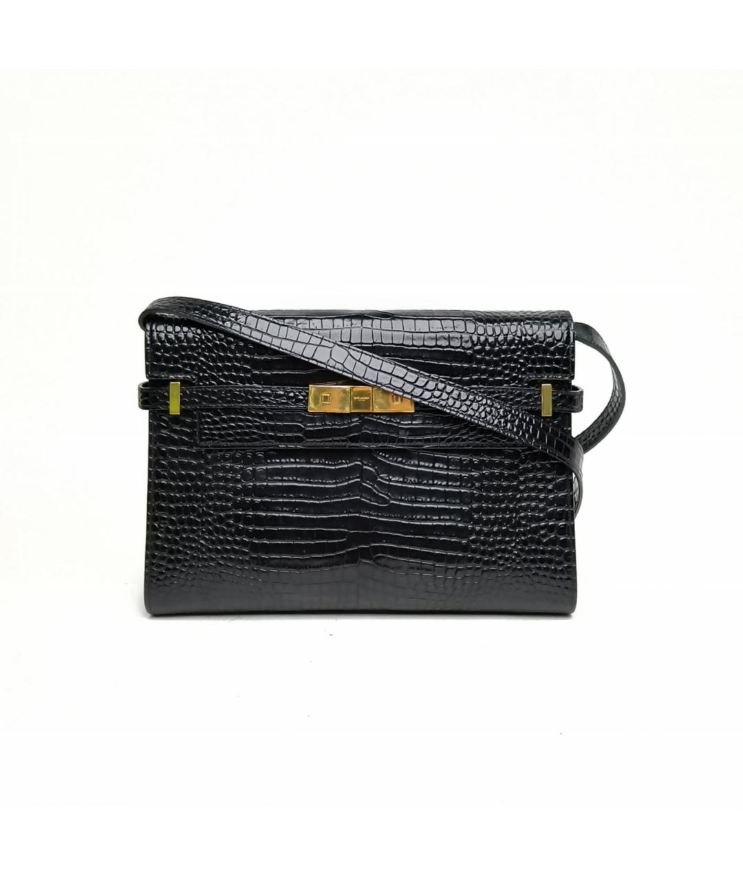 SAINT LAURENT Черная кожаная сумка через плечо, фото 2