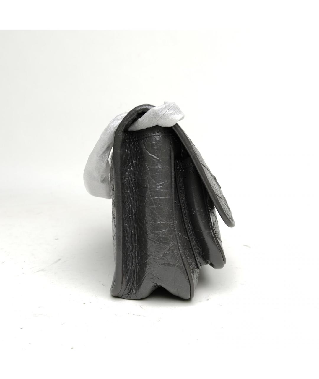 SAINT LAURENT Серая кожаная сумка через плечо, фото 5