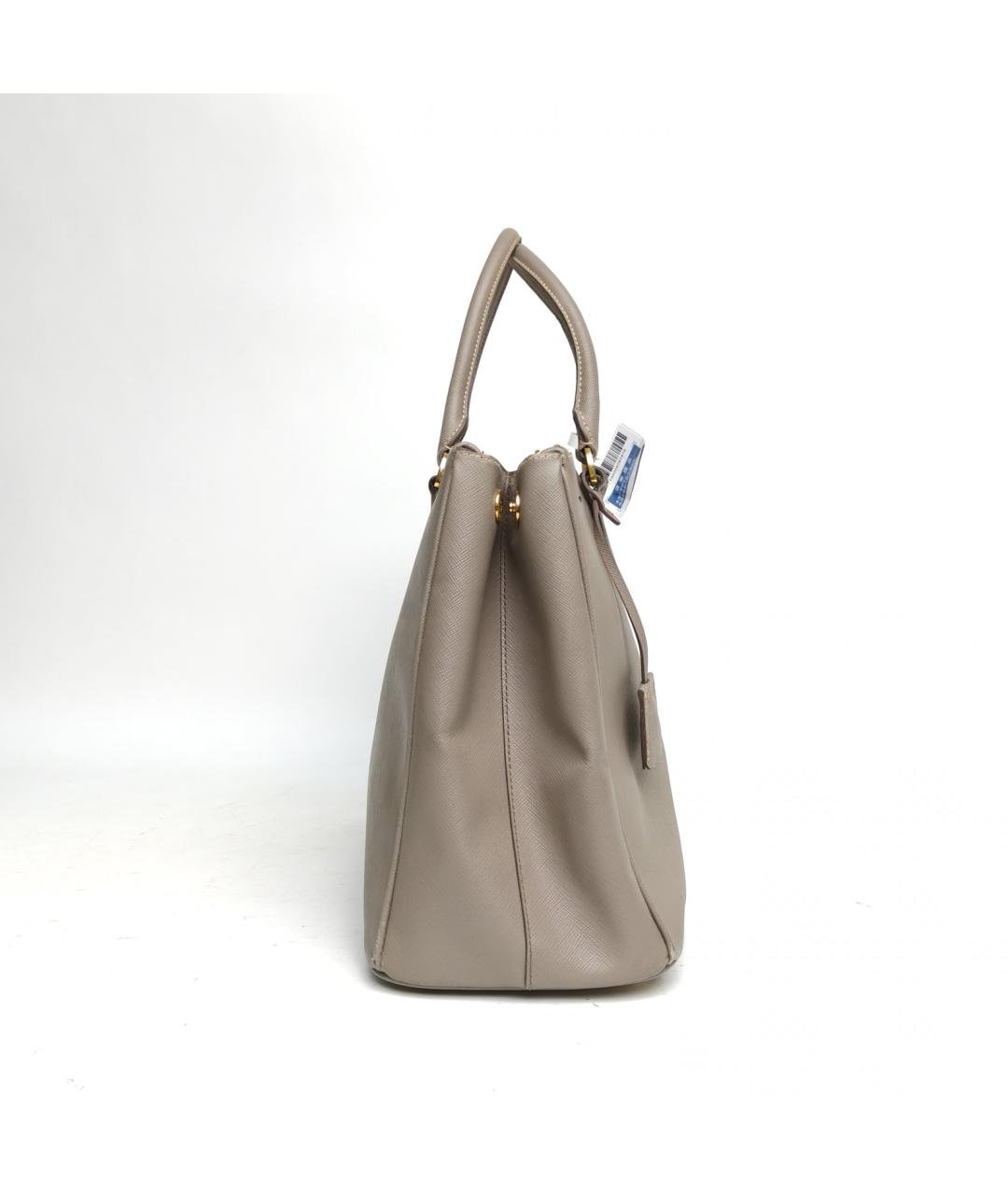 PRADA Серая кожаная сумка с короткими ручками, фото 5