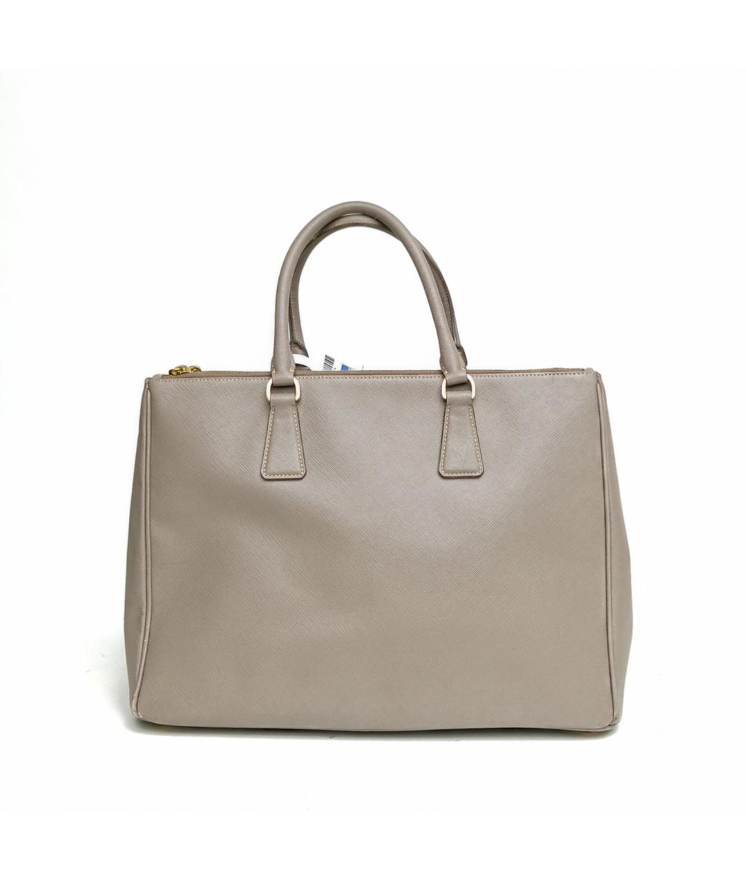 PRADA Серая кожаная сумка с короткими ручками, фото 4