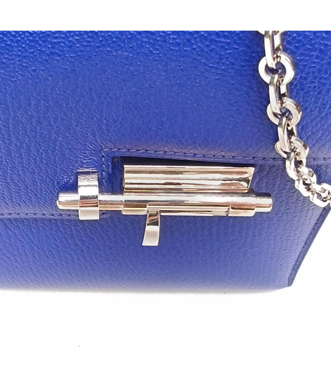 HERMES Синяя кожаная сумка через плечо, фото 3