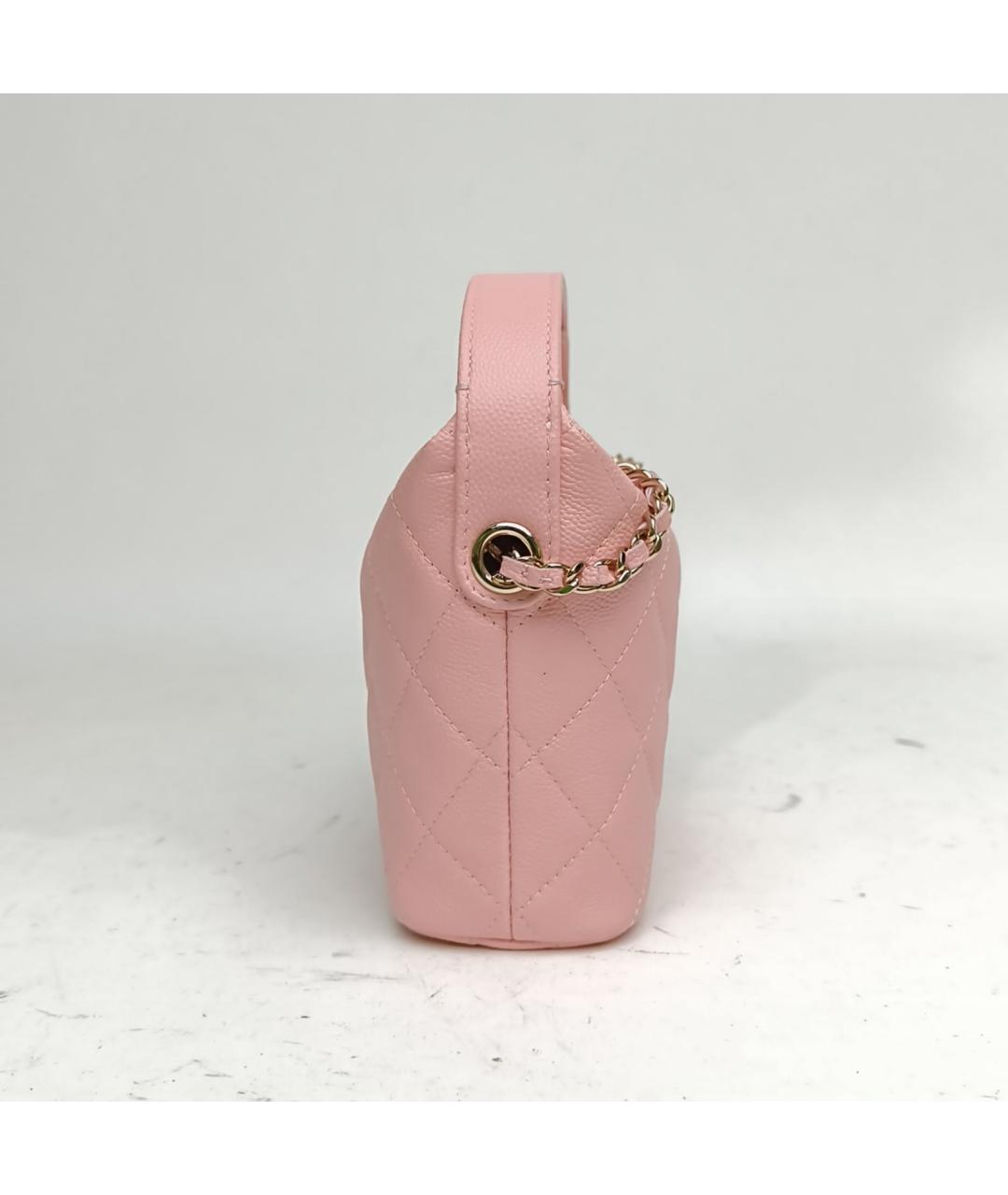 CHANEL Розовая кожаная сумка с короткими ручками, фото 3