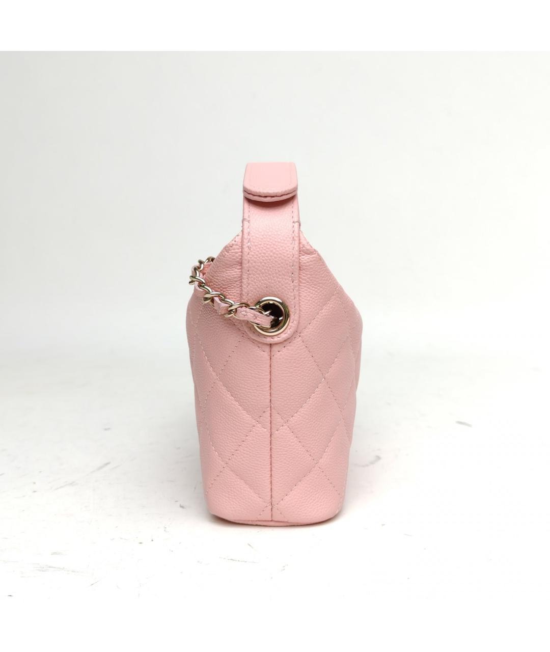 CHANEL Розовая кожаная сумка с короткими ручками, фото 5