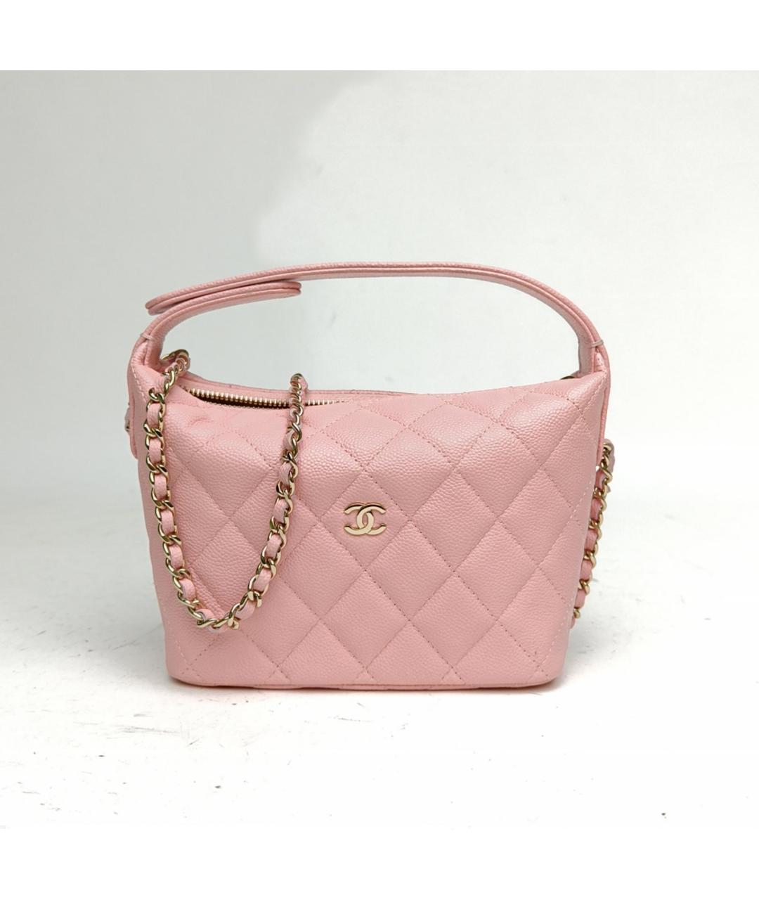 CHANEL Розовая кожаная сумка с короткими ручками, фото 2