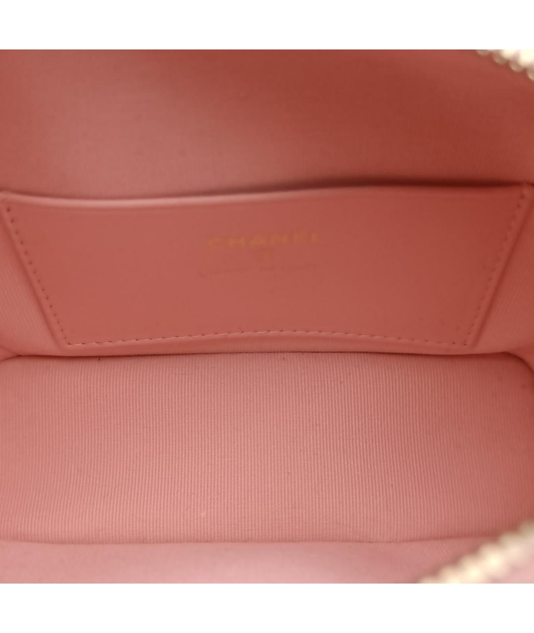CHANEL Розовая кожаная сумка с короткими ручками, фото 8