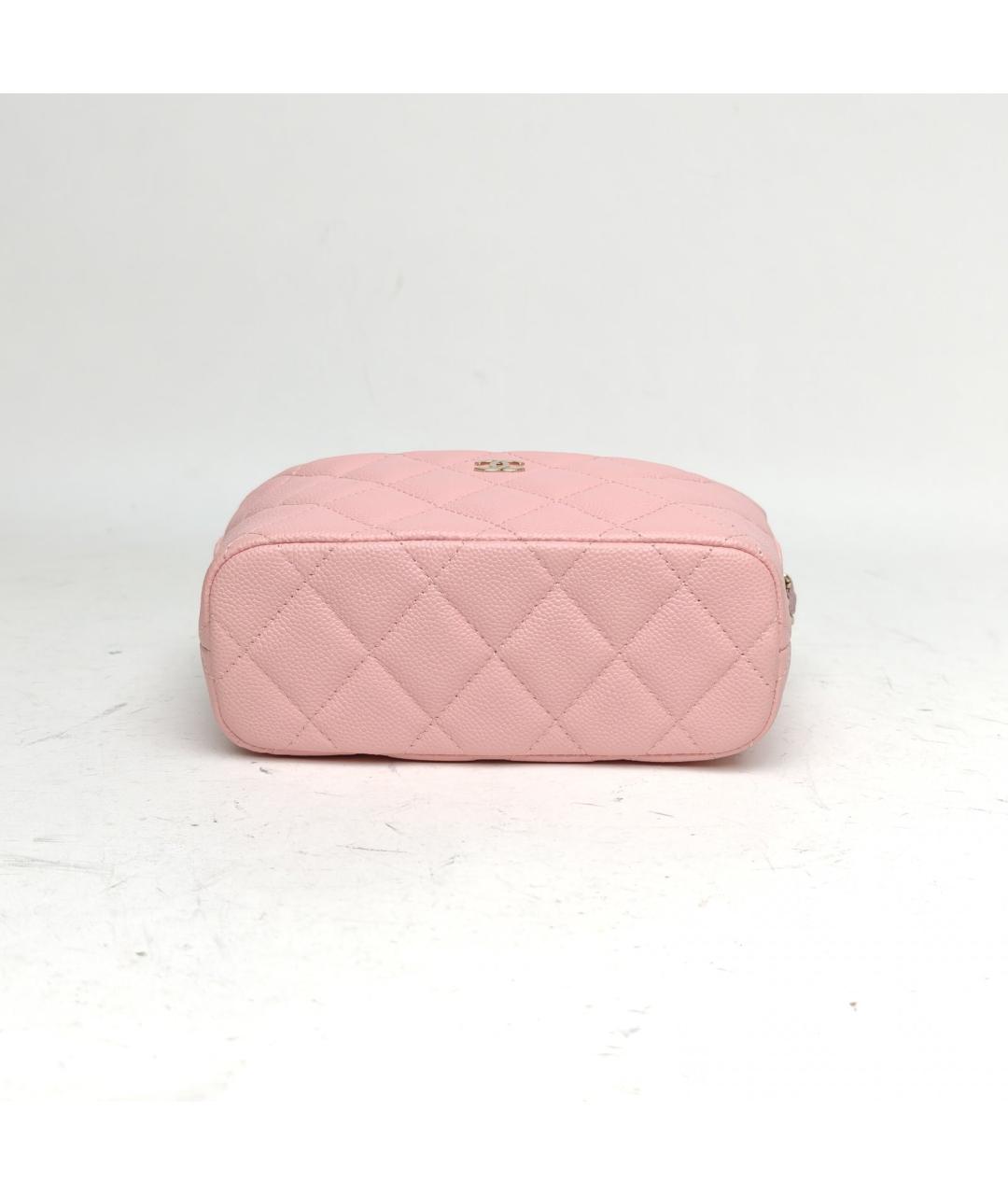 CHANEL Розовая кожаная сумка с короткими ручками, фото 6