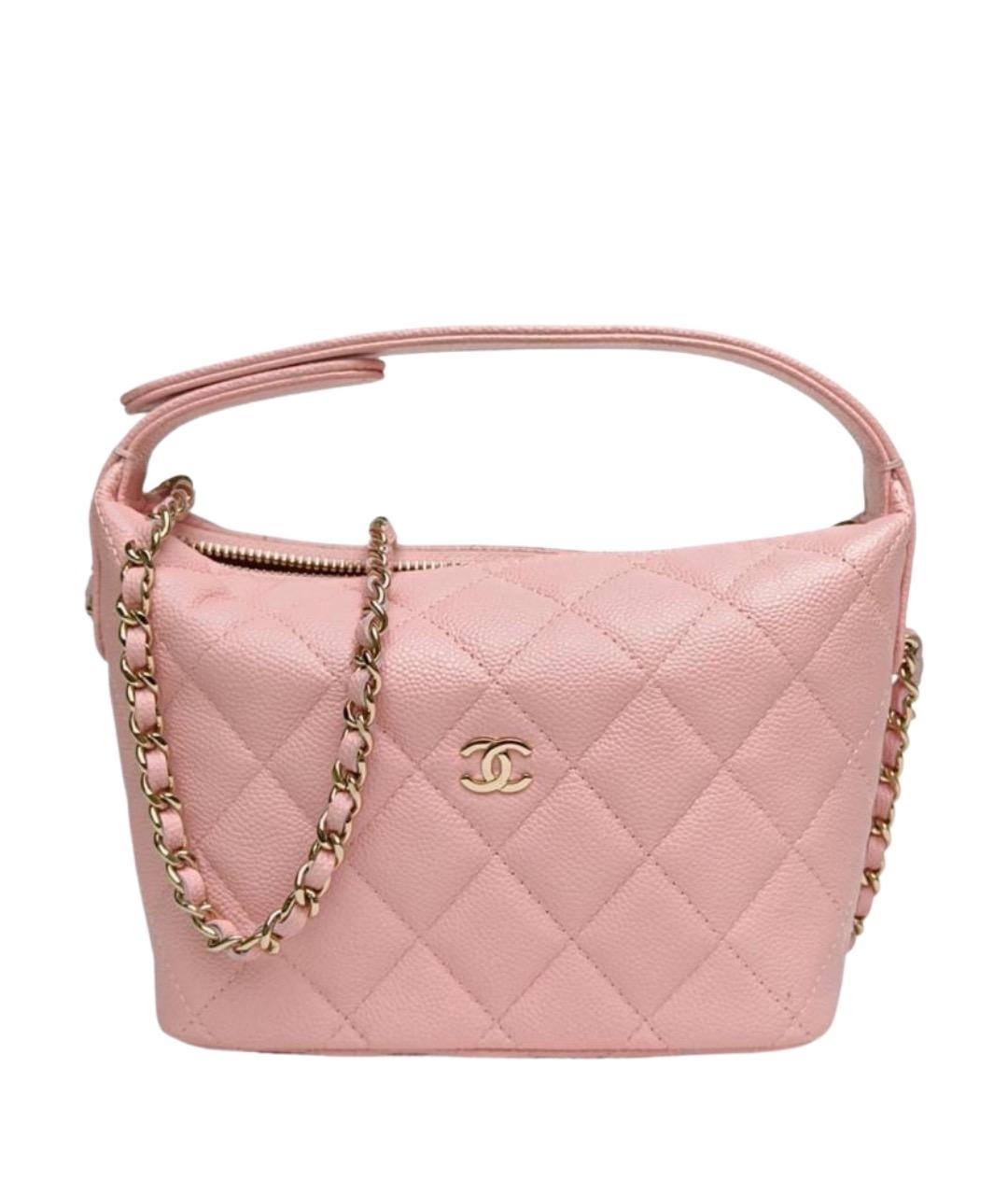CHANEL Розовая кожаная сумка с короткими ручками, фото 1