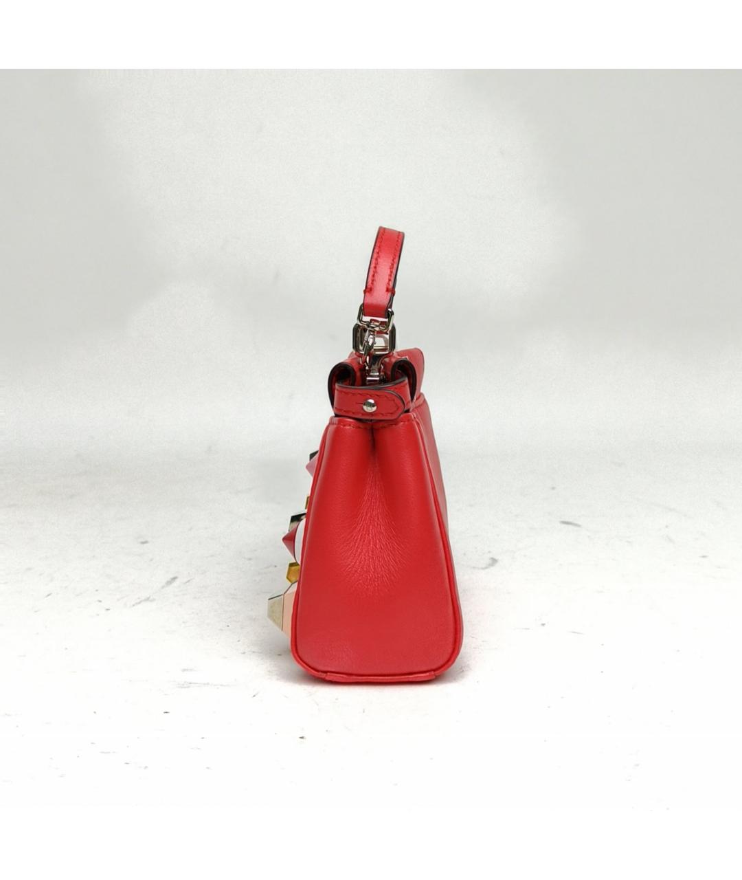 FENDI Красная кожаная сумка через плечо, фото 3
